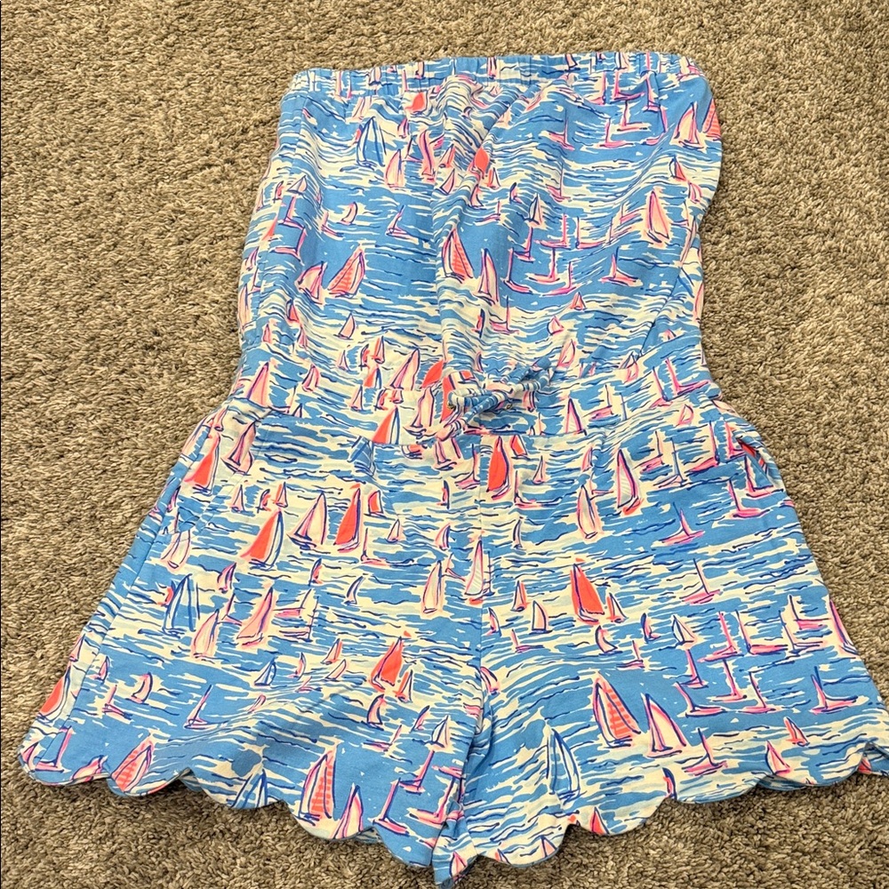 Lilly Pulitzer Blue Sailboat Print Shorts